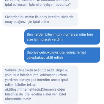 Yanlış Bilet İptali Mağduriyeti