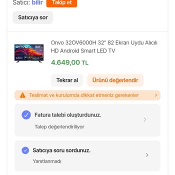 Kırık TV Ve Ulaşılamayan Satıcı Sorunu