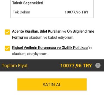 Bilet Alımında Anlık Fiyat Değişikliği Sorunu