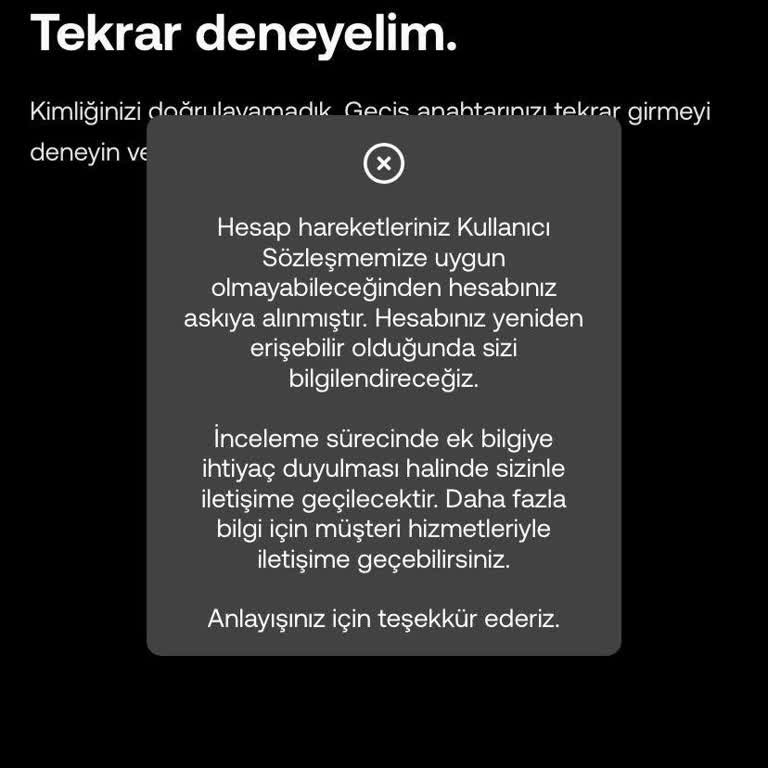 Hesabım Askıya Alındı, Param Mağdur Edildi