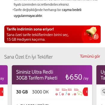 Şok Edici Tarife Teklifleri