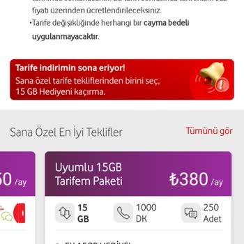 Şok Edici Tarife Teklifleri