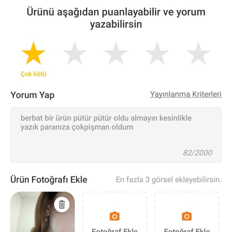Pütürlü Ve Beyaz Kalıntı Bırakan Ürün Hayal Kırıklığı