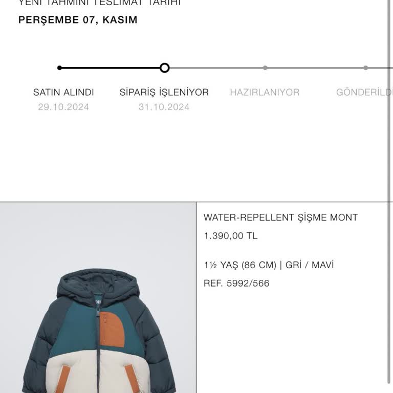 Zara'dan Geç Gelen Bebek Montu Hayal Kırıklığı