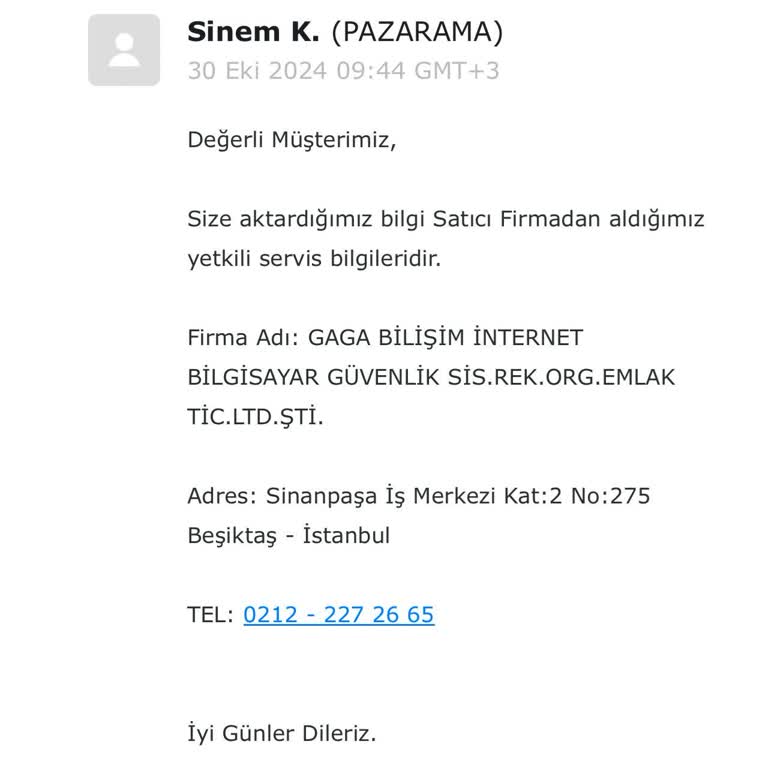 Samsung Hard Disk Tamir Sürecinde İletişim Sorunu