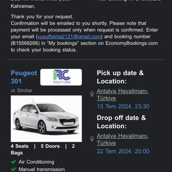 Economy Bookings Erfahrungen mit Richt Rent A Car und nicht erstatteter Zahlung