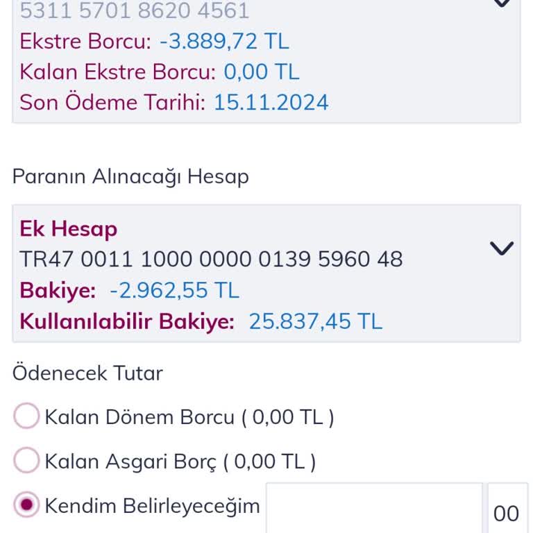 Kredi Kartı Borcu Hakkında Belirsizlik