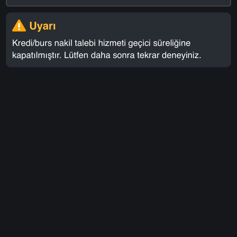 KYK Kredi Nakil Başvuru Sorunu
