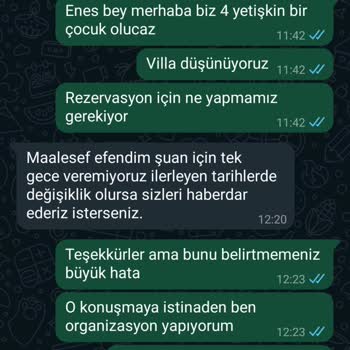 Rezervasyon Bilgisi Eksikliği Ve Hayal Kırıklığı