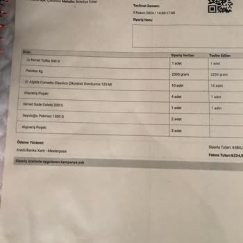 Eksik Ürün Teslimatı Ve Faturalandırma Sorunu