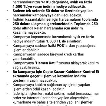 Yurt Dışı Kampanyası İndirimi Tanımlanmadı