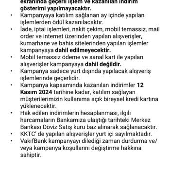 Yurt Dışı Kampanyası İndirimi Tanımlanmadı