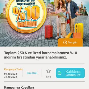 Yurt Dışı Kampanyası İndirimi Tanımlanmadı