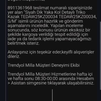 Trendyolmilla İle İletişim Sorunları Ve İade Krizi