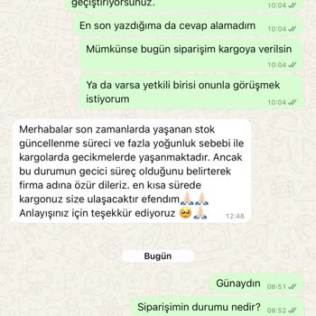 Organicscarfs'tan Sipariş Gecikmesi Ve İptal Süreci