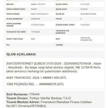 Ödenmiş Trafik Cezalarının Tekrar Düzenlenmesi