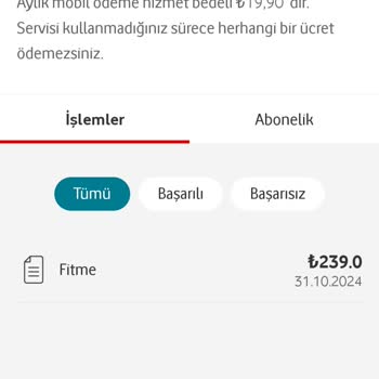Bilinmeyen Abonelik Ücreti Ve Yetersiz Müşteri Hizmetleri