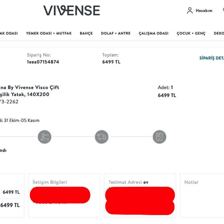 Vivense'den Aldığım Yatak Zamanında Teslim Edilmedi Mağdurum