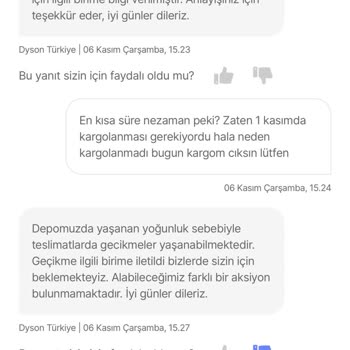 Kargolanmayan Ürün: Dyson Mağazasından Beklenen Teslimat