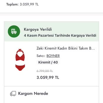 Boyner Ürünü Yanlış Beden Göndermişsiniz