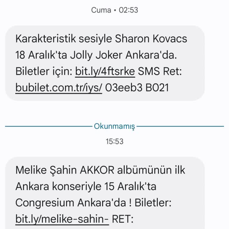 Bubilet İzinsiz Reklam SMS'leri Ve Bilet Alım Sorunları!