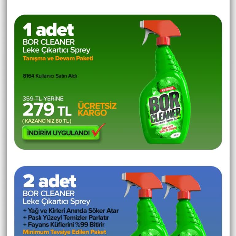 Bor Cleaner Advanced Multi Purpose Cleaner New Formula 300 Ml Şikayeti