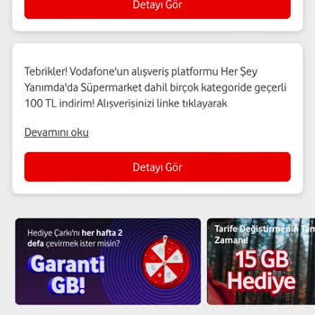 Vodafone Yanımda Premium Çarkında Eksik İnternet Sorunu