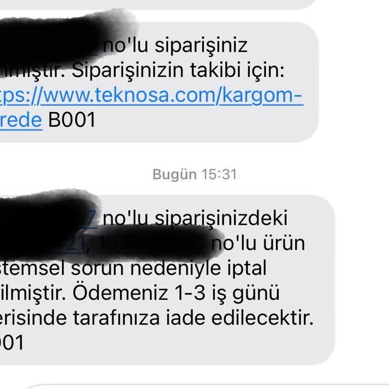 Satın Alınan Ürünün Sistemsel Sorun Nedeniyle İptali
