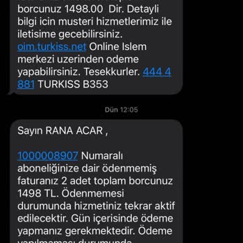 Turkıss İle İletişim Sorunu Ve Haksız Faturalandırma