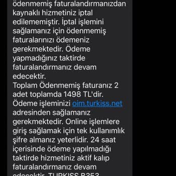 Turkıss İle İletişim Sorunu Ve Haksız Faturalandırma