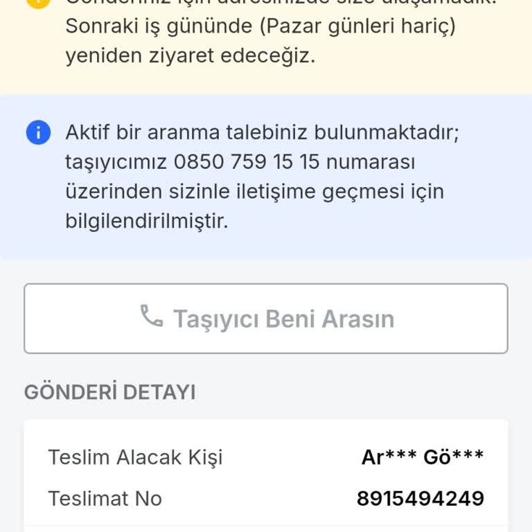 Teslimat Sorunu: Kapıya Bırakılmayan Kargo