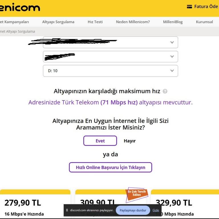 Millenicom'un Taahhüt Edilen Hızı Sağlamaması