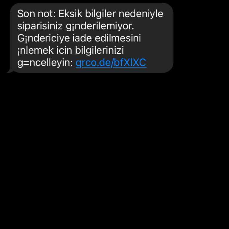 Yanıltıcı Kargo Mesajları Hakkında Şikayet