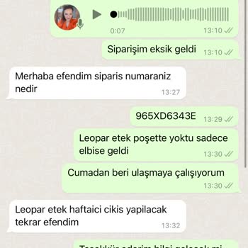 Eksik Sipariş Ve İletişim Sorunları