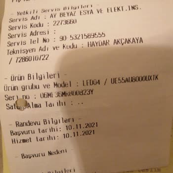 Samsung TV'de 3 Yılda LED Yanması Ve Yüksek Servis Ücreti