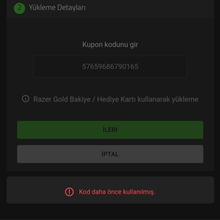 Kullanılmış E-Pin Kodu Mağduriyeti