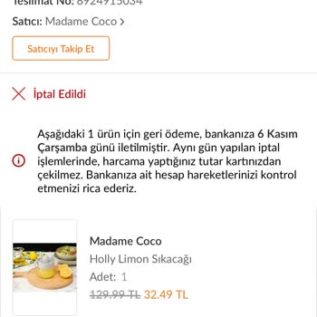 Trendyol'da İptal Edilen Ürün İçin Para İadesi Sorunu