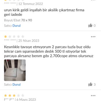 Trendyol'dan Aldığım Duşakabin Camı Mağduriyeti