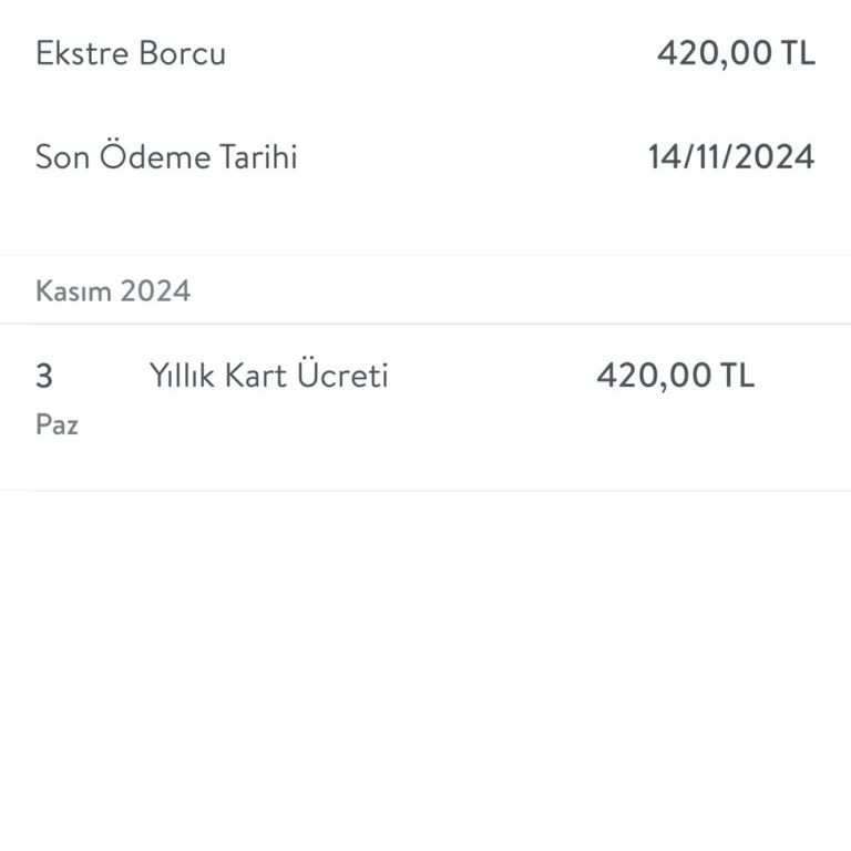 Kredi Kartı Aidat Ücretinin İadesi Talebi