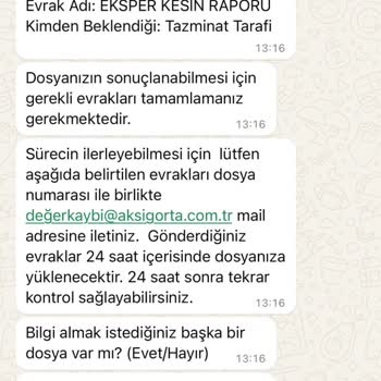Aksigorta Değer Kaybı Dosyam Neden Sonuçlanmıyor