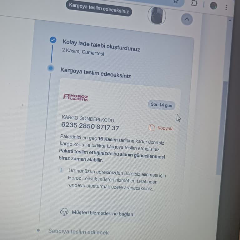 İade Sürecinde Horoz Lojistik Sorunu