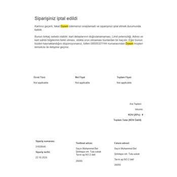 Dyson V15 Süpürge Siparişimde Sürekli Gecikme
