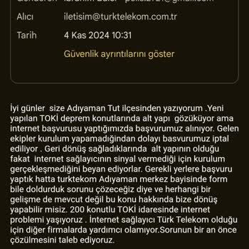TOKİ Deprem Konutlarında İnternet Çilesi