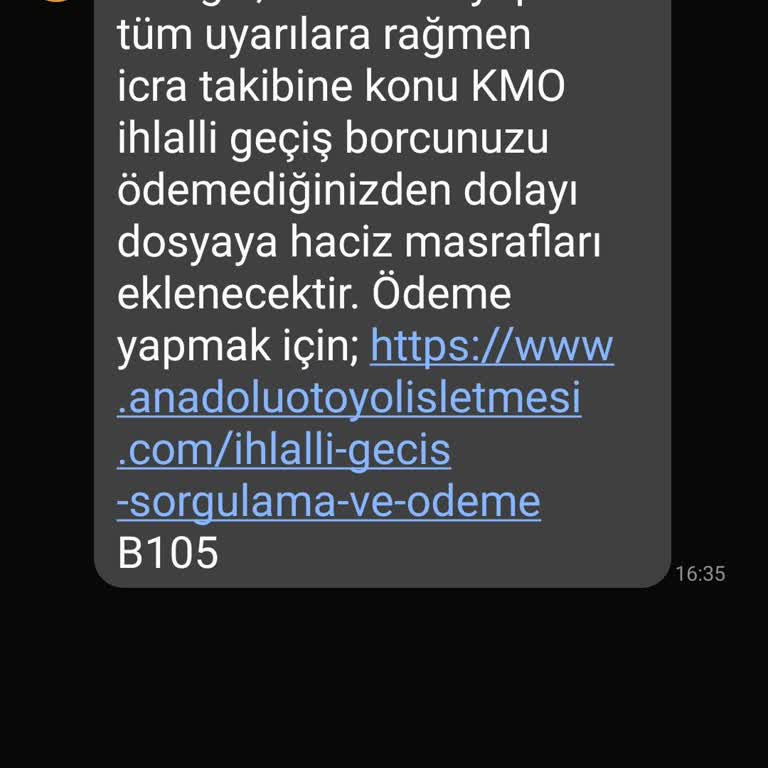 Av. Gks Büro (SMS) Yanıltıcı Borç Bildirimi!