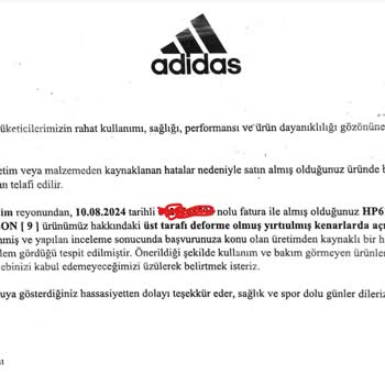 Trendyol'dan Alınan Adidas Ayakkabının Kalitesizliği Ve Garanti Sorunu