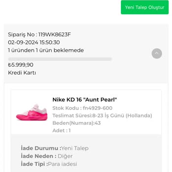 Sneakerstr.com Sipariş Verilen Ayakkabı Teslim Edilmedi!