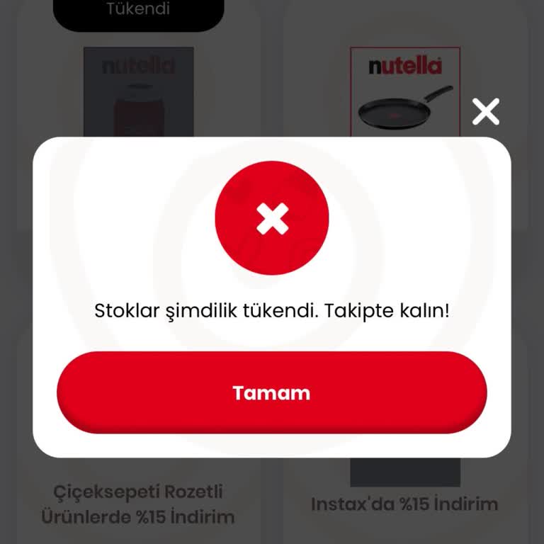 Nutella Uygulamasının Hediye Stok Aldatmacası
