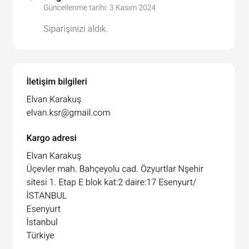 Sipariş Verildi, Ürünler Ve İletişim Yok!