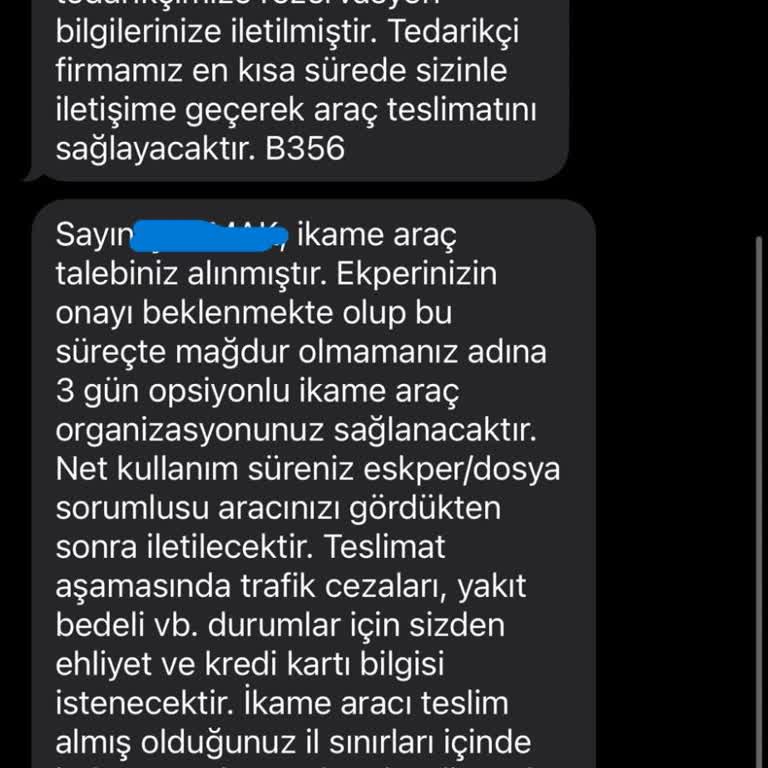 Kasko Firmasının İkame Araç Hizmetinde Yaşanan Sorun