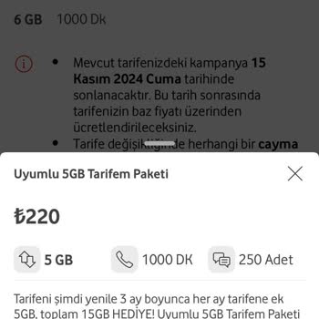 Vodafone Yüksek Zamlar Ve Azalan İnternet Paketi